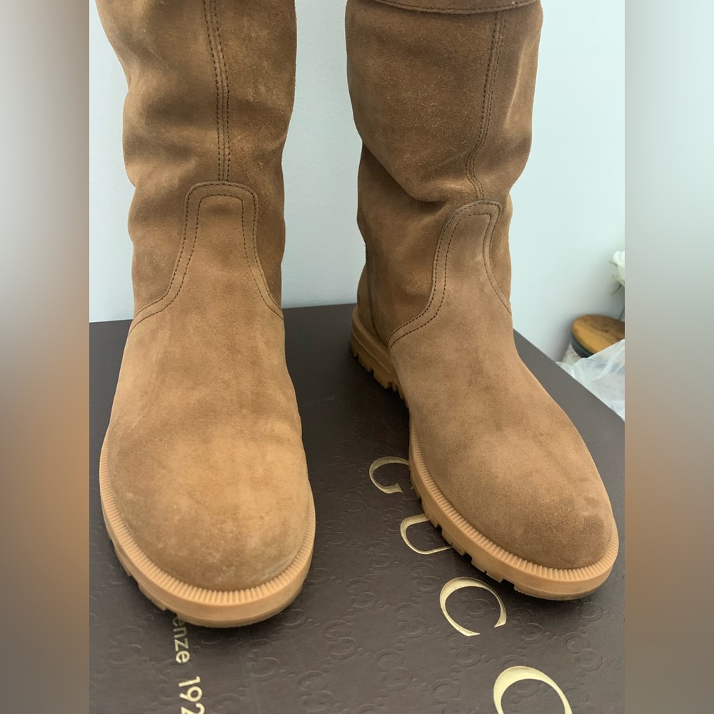 Brown Suede GG monogram Boots - Picture 6 of 15